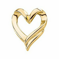 14K Yellow Heart Chain Slide